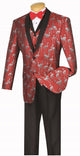 Vinci Men's 3-Piece Elegance Flamingo Pattern Suit
