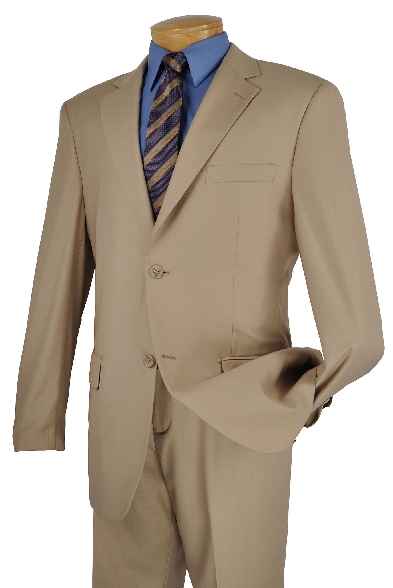 Vinci Men's Wool Feel Executive Suit 2 Piece Solid Color