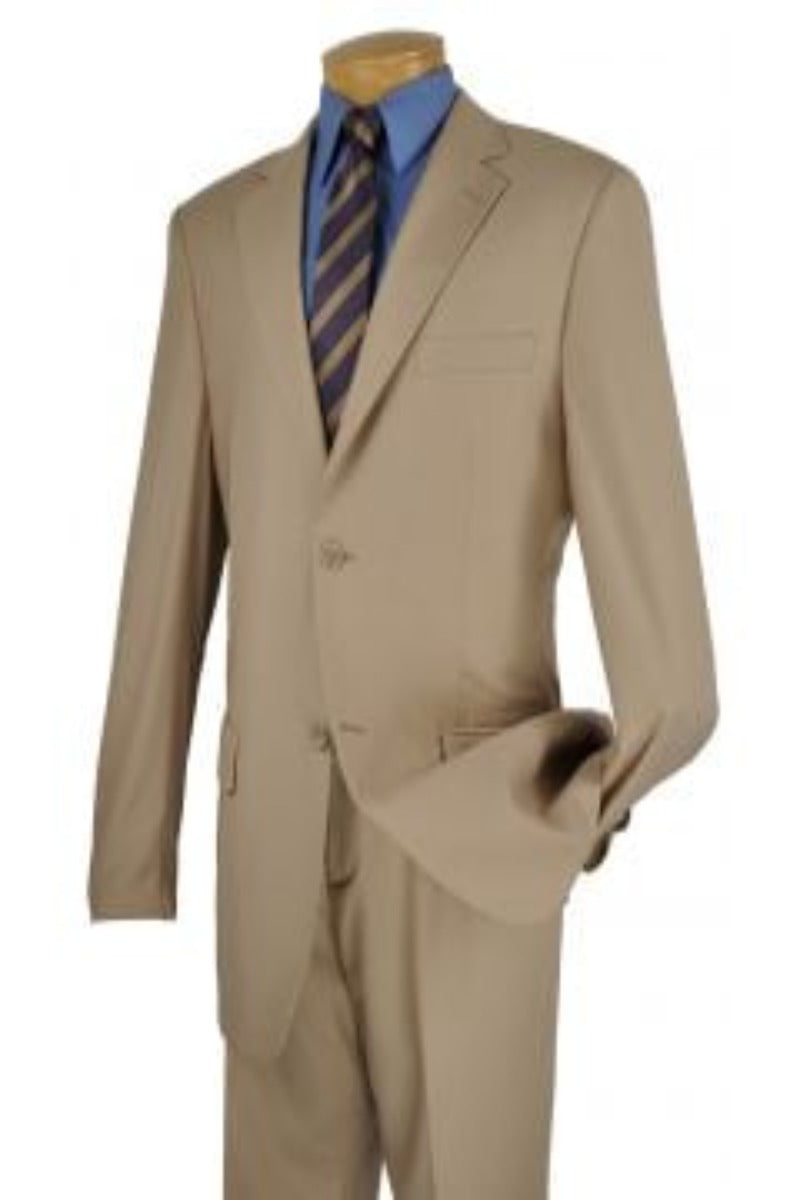 Vinci Men's Wool Feel Executive Suit - Solid Color 2 Piece