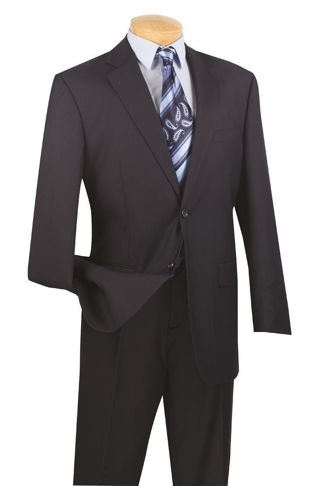 Vinci Men's Wool Feel Executive Suit - Solid Color 2 Piece