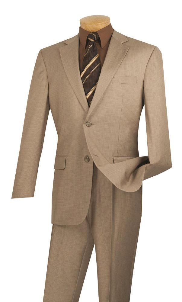 Vinci Men's 2-Piece Basket Weave Executive Suit