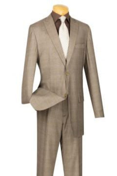 Vinci Men's Wool Feel Executive 2-Piece Suit with Peak Lapel