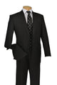 Vinci Men's 2-Piece Wool-Feel Executive Suit in black - Extra Long Sizes