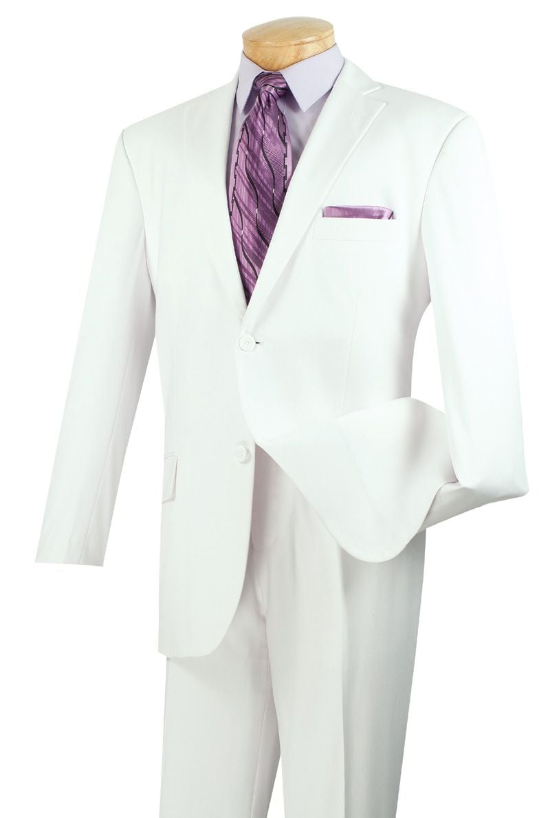 Vinci Men's 2-Piece Wool-Feel Executive Suit - Extra Long Sizes - 42 Regular Jacket+36 Waist Pants Adjust 32to38)(Height: 5'7"-6')(Neck 16-17.5:L-XL)