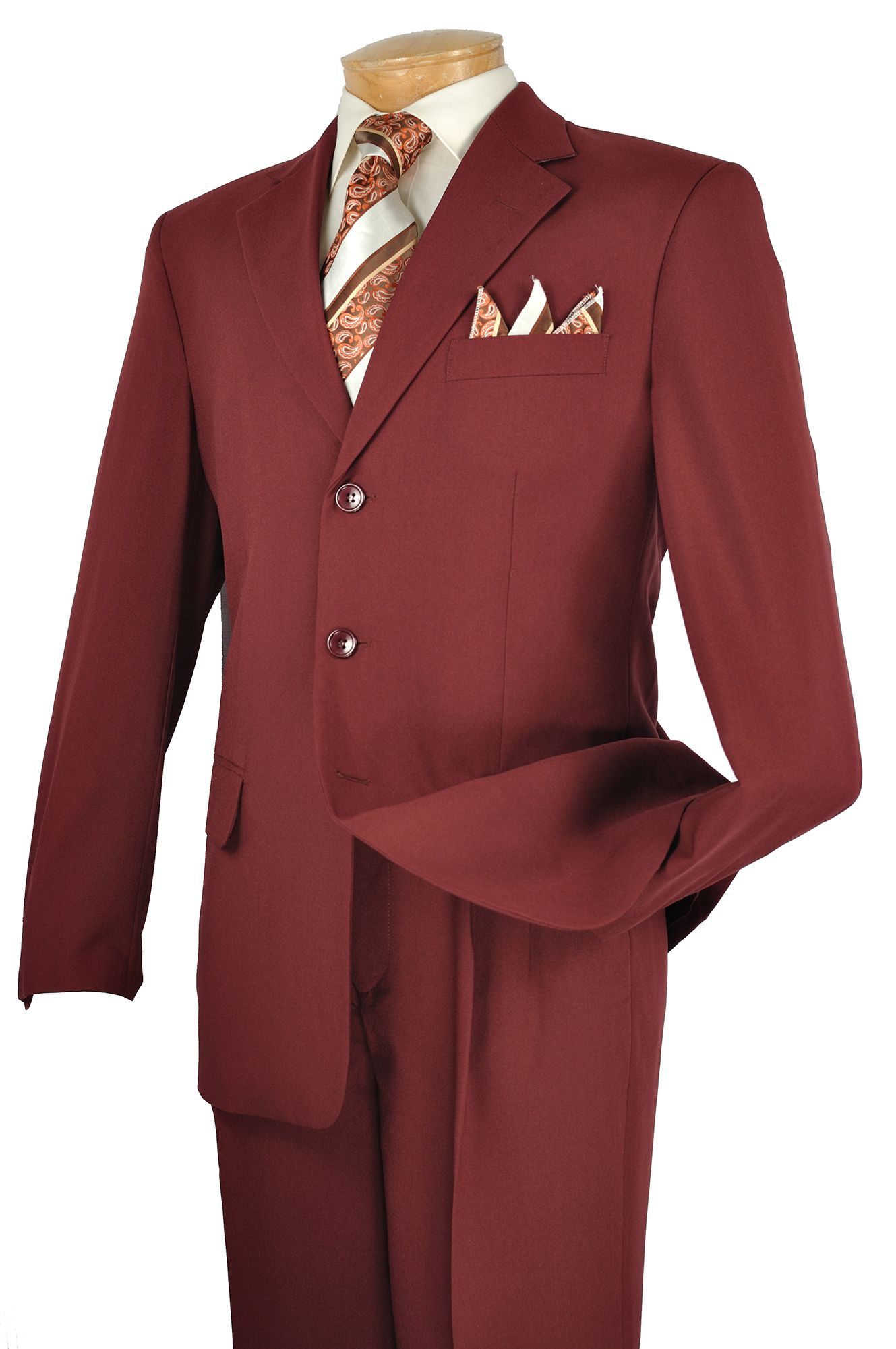 Vinci Men's 2-Piece Poplin Suit - 3-Button Jacket, Discounted Price