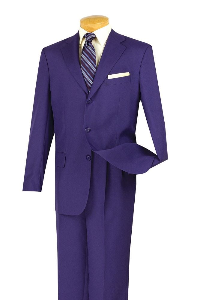 Vinci Men's Poplin Discount Suit 2-Piece 3 Button Jacket