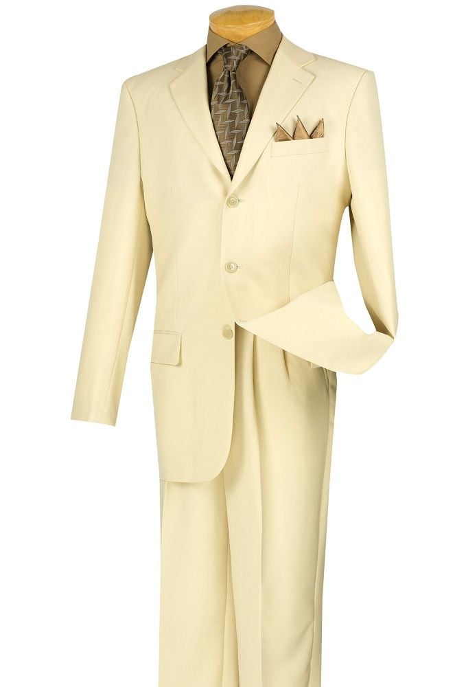 Vinci Men's Poplin Discount Suit: 2-Piece, 3-Button Jacket