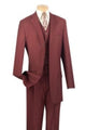 Vinci Men's 3 Piece Solid Executive Suit - Many Color Options