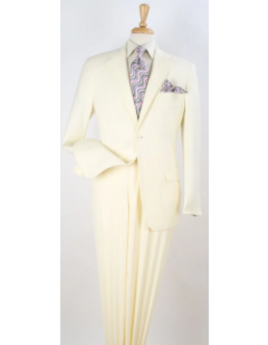 Genesis by Apollo King Men's 2-Piece Suit - Bold Color & Style off white - Off white