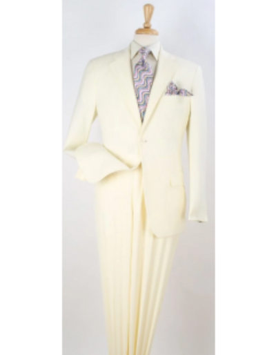 Genesis by Apollo King Men's 2-Piece Suit - Bold Color & Style off white