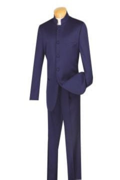 Vinci Men's 5-Button 2-Piece Nehru Suit - Fashionable Style