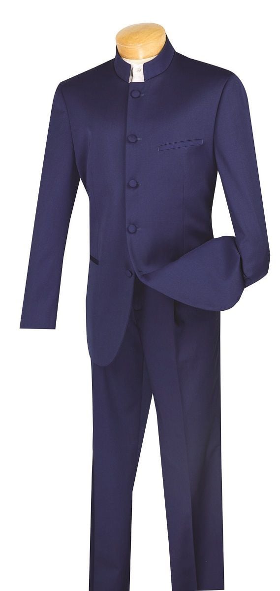 Vinci Men's 5-Button 2-Piece Nehru Suit - Fashionable Style