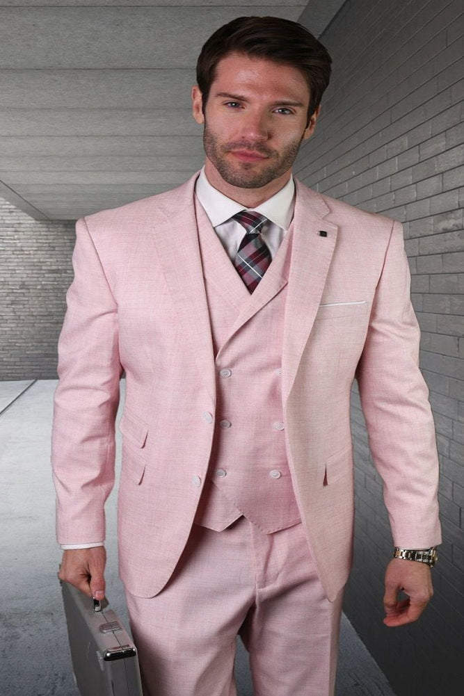 Color
 
 Men's 3 Piece Wool Suit - Soft Textured Solid Color