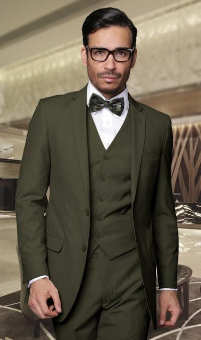 Men's 3-Piece Wool-Blend Suit - Solid Colors - Outlet