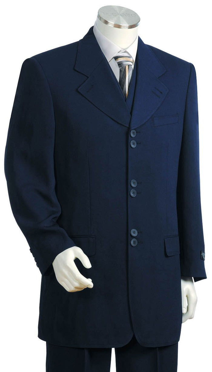 Canto Men's 3 Pc Sharkskin Suit  Double Button Jacket  Professional & Stylish