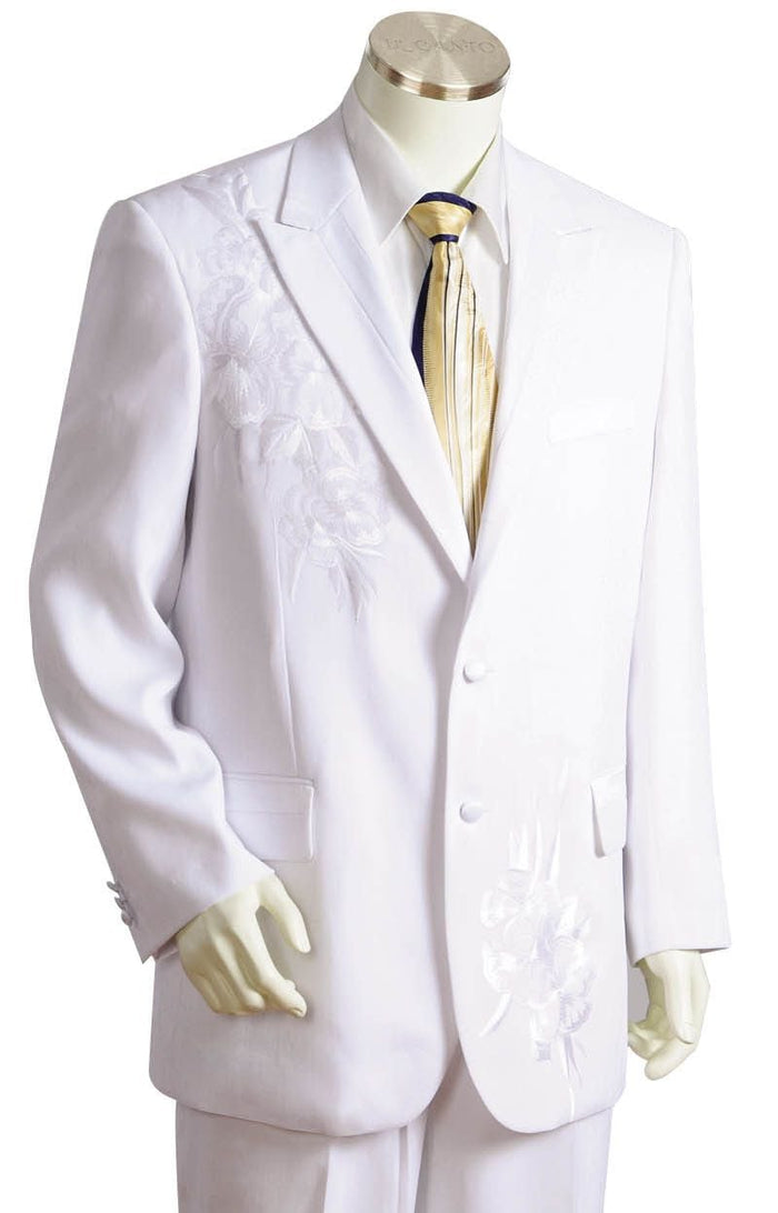Slim Fit Flat Front Pants Canto Men's Embroidered 2-Piece Fashion Suit: Jacket & Slim Fit Pants