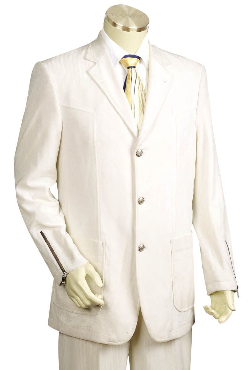 Canto Men's 2-Piece Velvet Corduroy Suit | Fashionable Men's Clothing