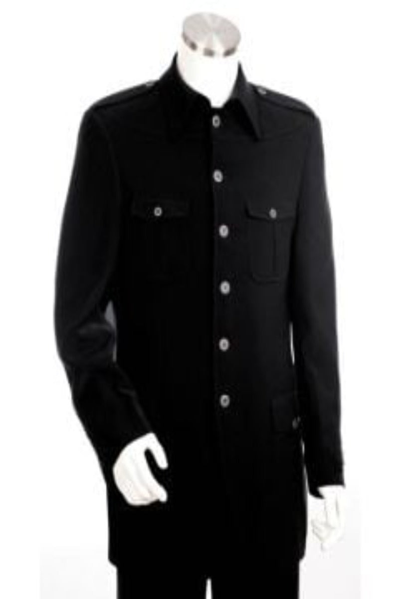 Canto Men's 2 Piece Military Style Suit Button Details & Awards