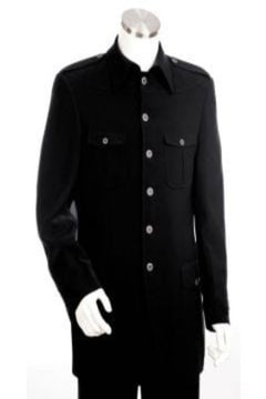 Canto Men's 2-Piece Military-Style Suit - Button Details & Awards