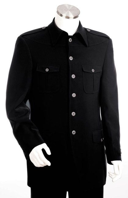 Canto Men's 2 Piece Military Style Suit Button Details & Awards