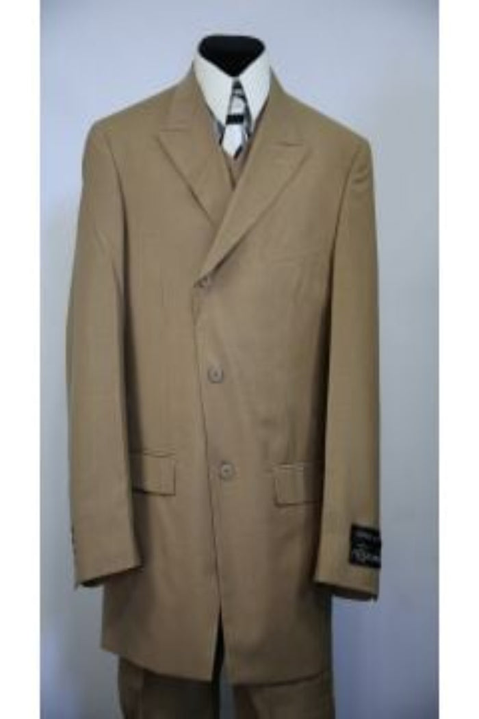 Canto Men's 3 Piece Microfiber Slanted Closure Fashion Suit