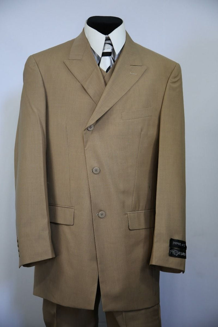 Canto Men's 3 Piece Microfiber Slanted Closure Fashion Suit