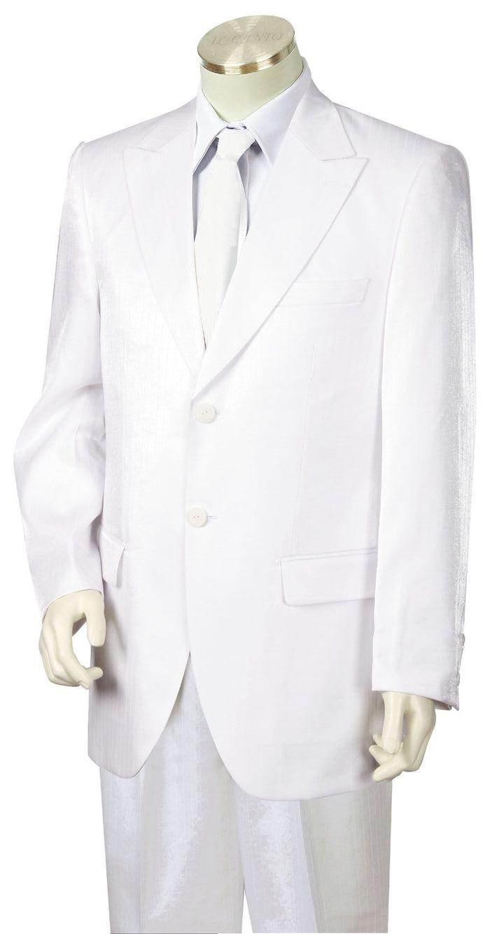 Canto Men's 3 Piece Tone on Tone Stripe Peak Lapel Fashion Suit