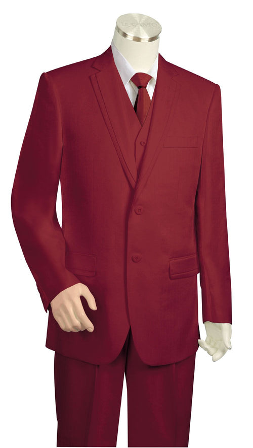 Canto Men's 3 Piece Fashion Suit Tone on Tone Peak Lapel