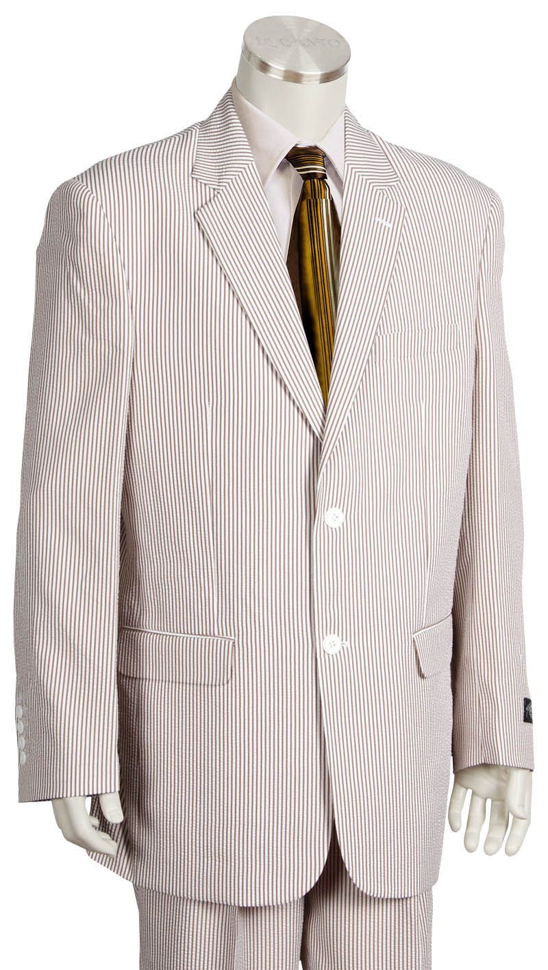 Canto Men's Poly Rayon Seersucker 3 Piece Suit Fashionable & Stylish