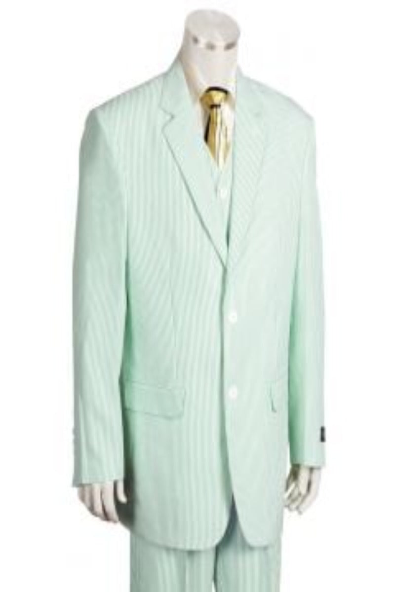 Canto Men's Poly Rayon Seersucker 3 Piece Suit Fashionable & Stylish - 38 Short Jacket+32 Waist Adjustable 28to34)(Height: 5 4 to5 7 )(Neck  15-16.5)S-M)
