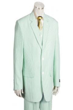 Canto Men's Poly-Rayon Seersucker 3-Piece Suit - Fashionable & Stylish