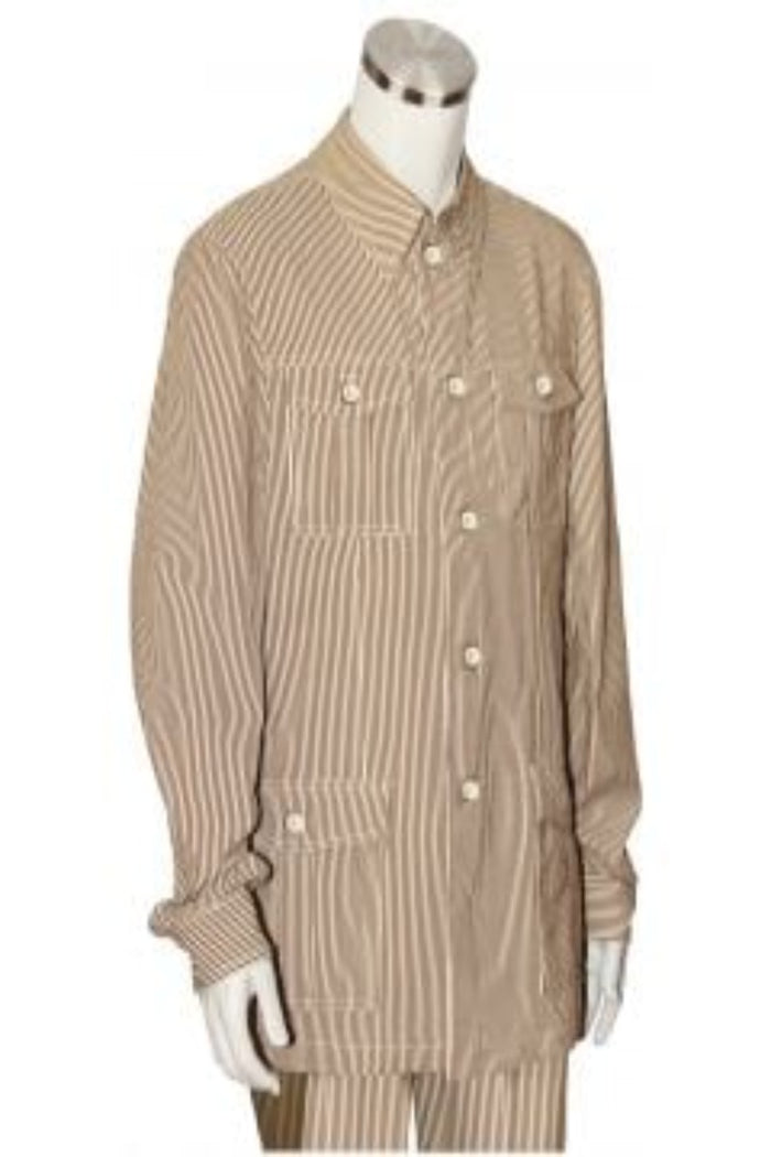 Canto Men's 2 Piece Urban Stripe Long Sleeve Walking Suit