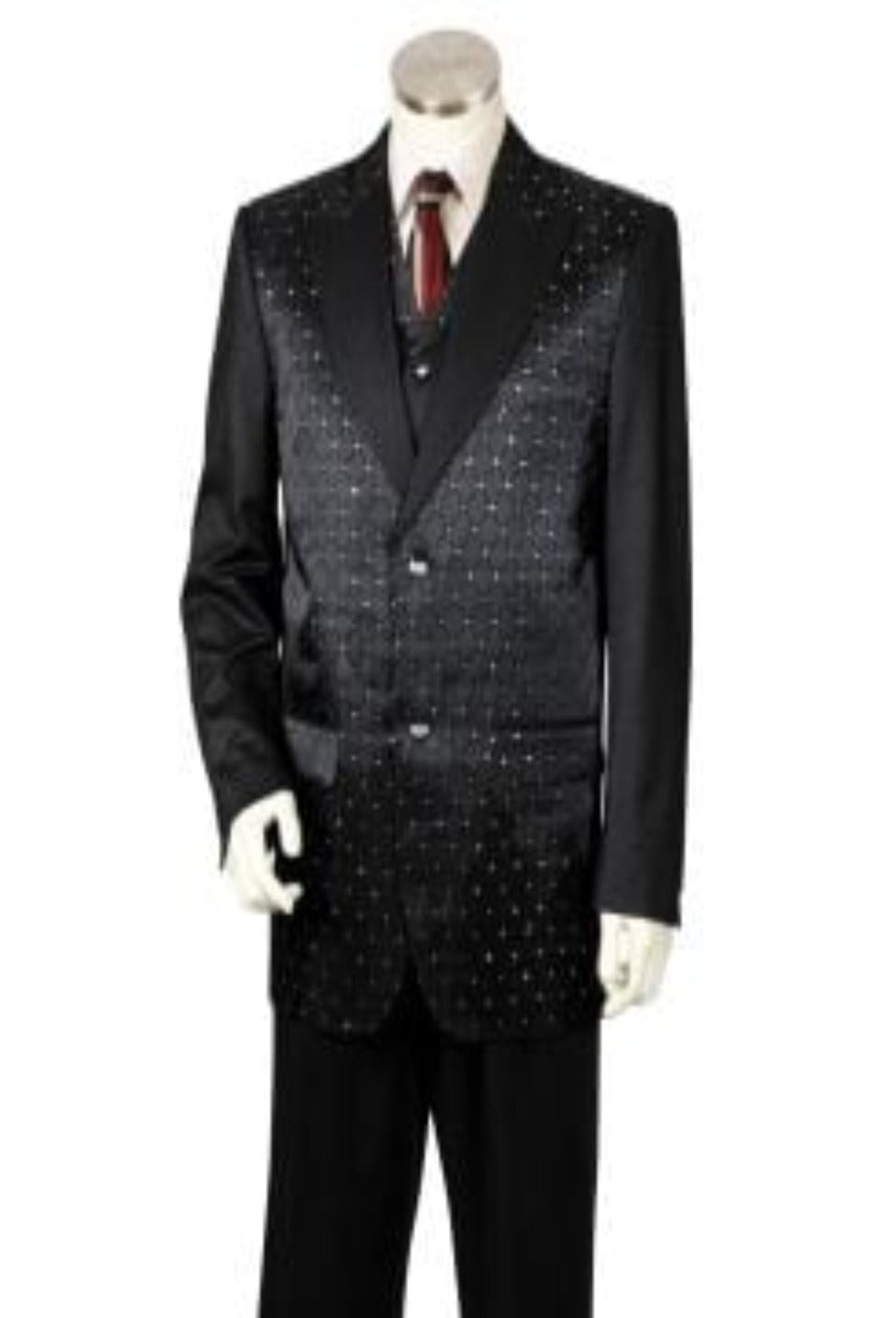 Canto Men's Designer Fashion Suit - 3 Piece, Fancy Pattern - 38 Short Jacket+32 Waist Adjustable 28to34)(Height: 5 4 to5 7 )(Neck  15-16.5)S-M)