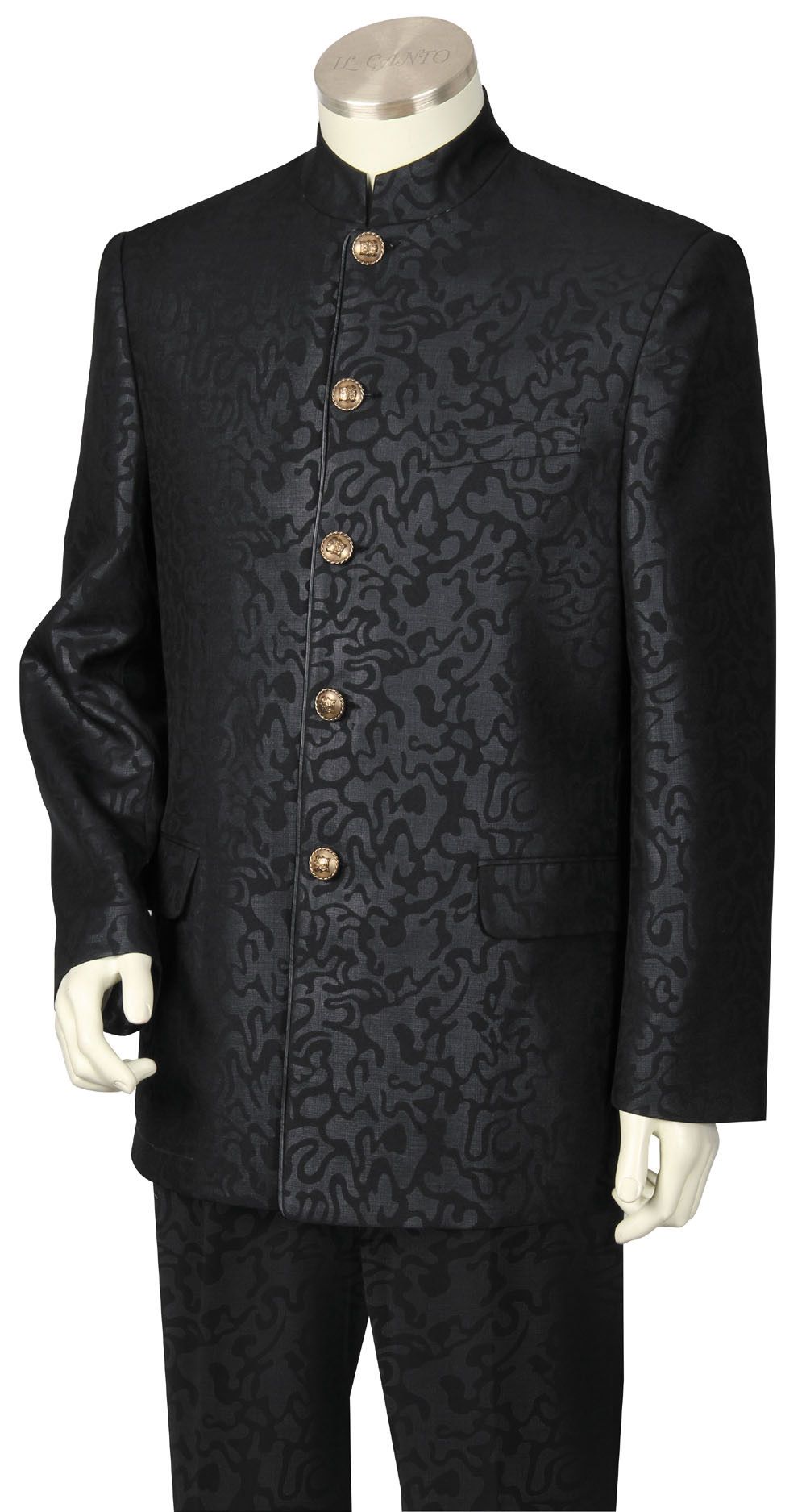 Jacket and Trousers
 
 Canto Men's 2pc Mandarin Collar Fashion Suit - Nehru Jacket & Trousers | Professional Quality - 34 Short or Extra Small