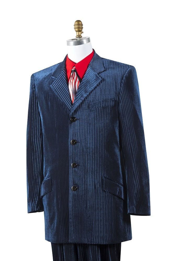 Canto Men's 2-Piece Velvet Striped Fashion Suit