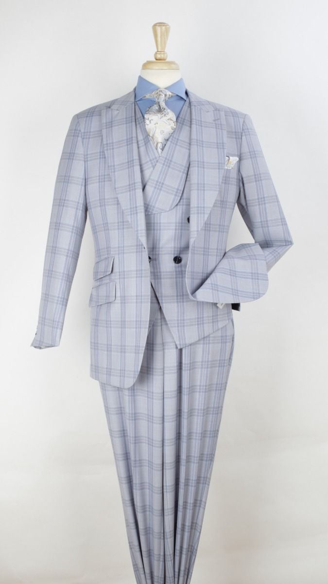 Veno Giovanni Men's 3pc 100% Wool Suit: High-Fashion Patterns for Sophisticated Style