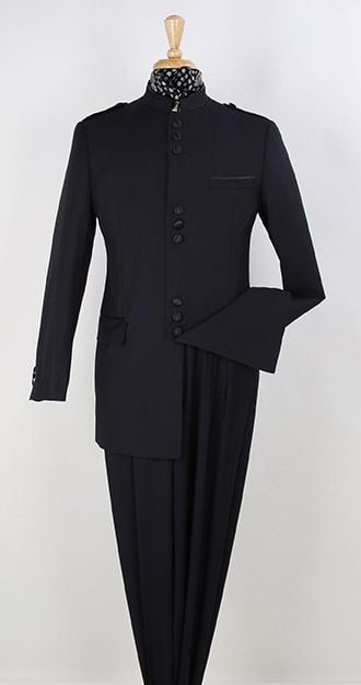 Apollo King Men's 2-Piece Nehru purple Suit - Mandarin Collar
