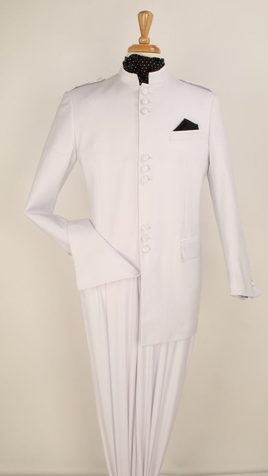 Apollo King Men's 2-Piece Nehru purple Suit - Mandarin Collar