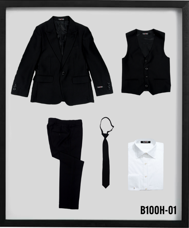 Tazio Boys' 5-Pc Sharkskin Suit w/ Shirt & Tie