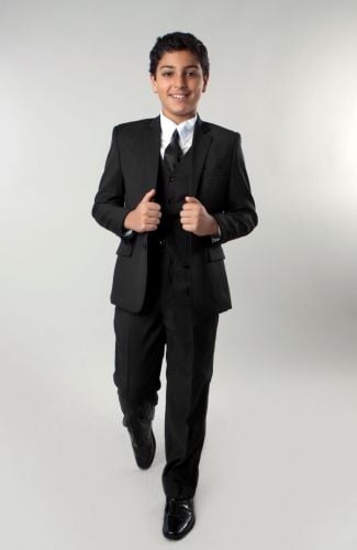 Tazio Boys' 5pc Vested Suit Set - Solid Colors, Shirt & Tie