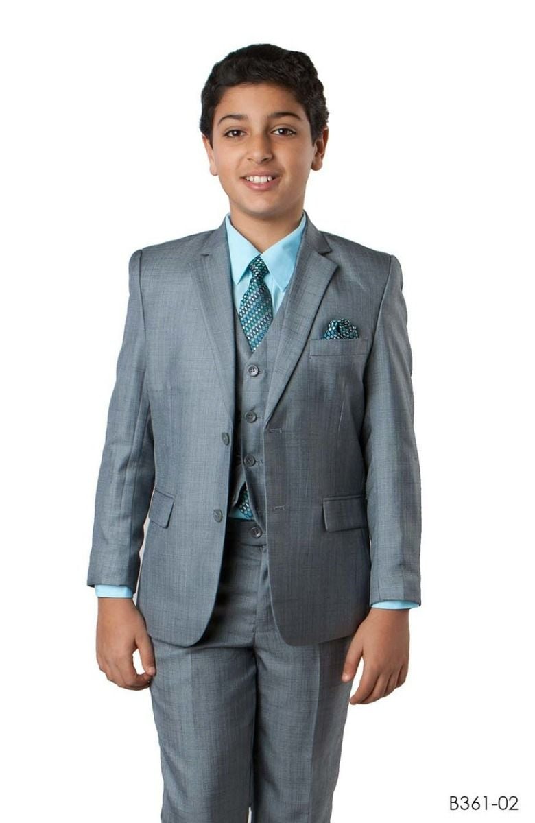 Fabric
 
 Tazio Boys' 5-Pc Sharkskin Suit & Free Shirt & Tie - Ultra Soft