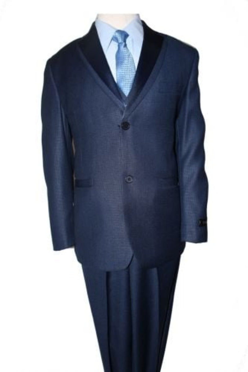Tazio Boys' 5-Piece Suit Set with Double-Lapel Vest, Shirt, Tie, and Hanky