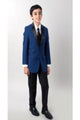 Tazio Boys' Slim Fit 3-Piece Suit w/ Contrast Trim blue
