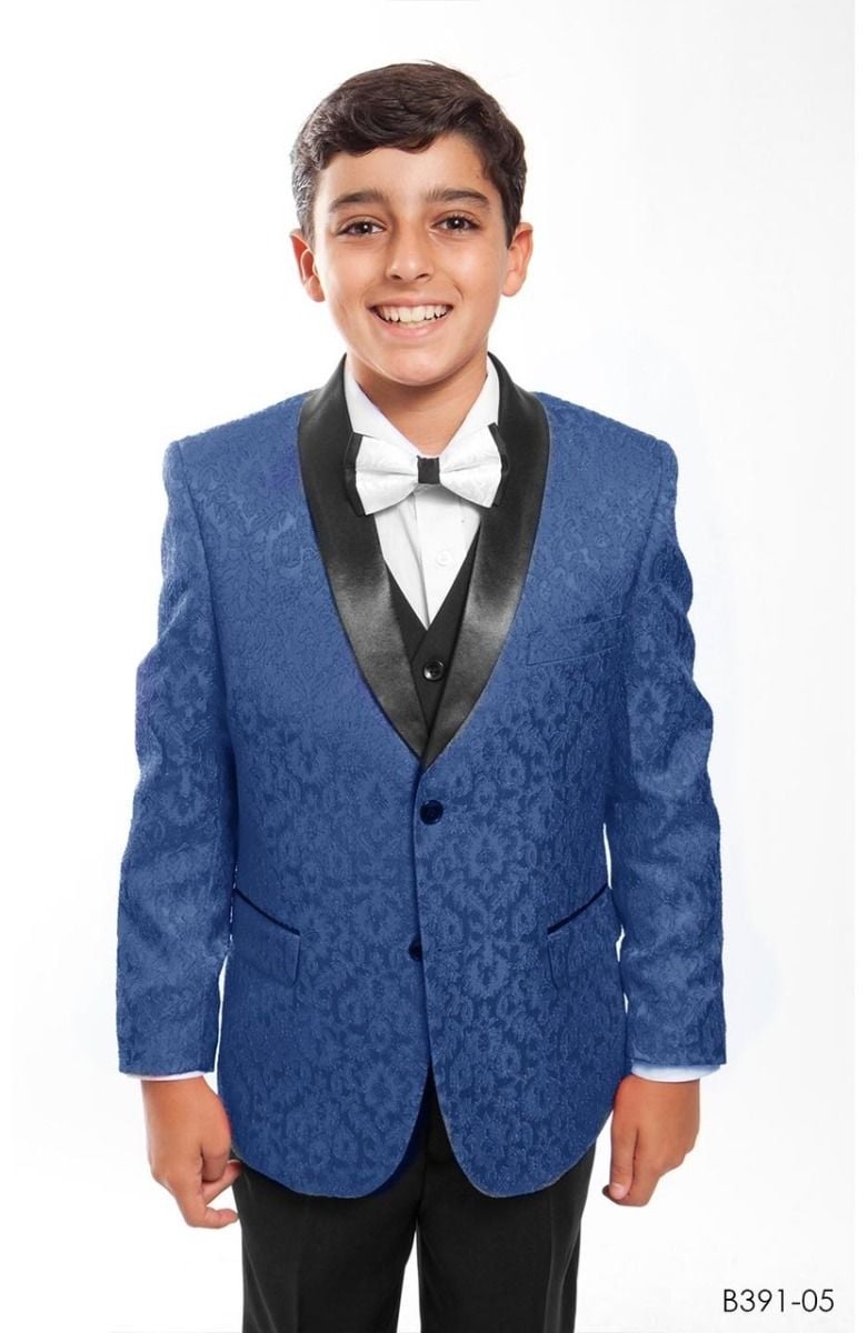 Tazio Boys' 5-Piece Suit Set with Shirt & Tie - Black Vest