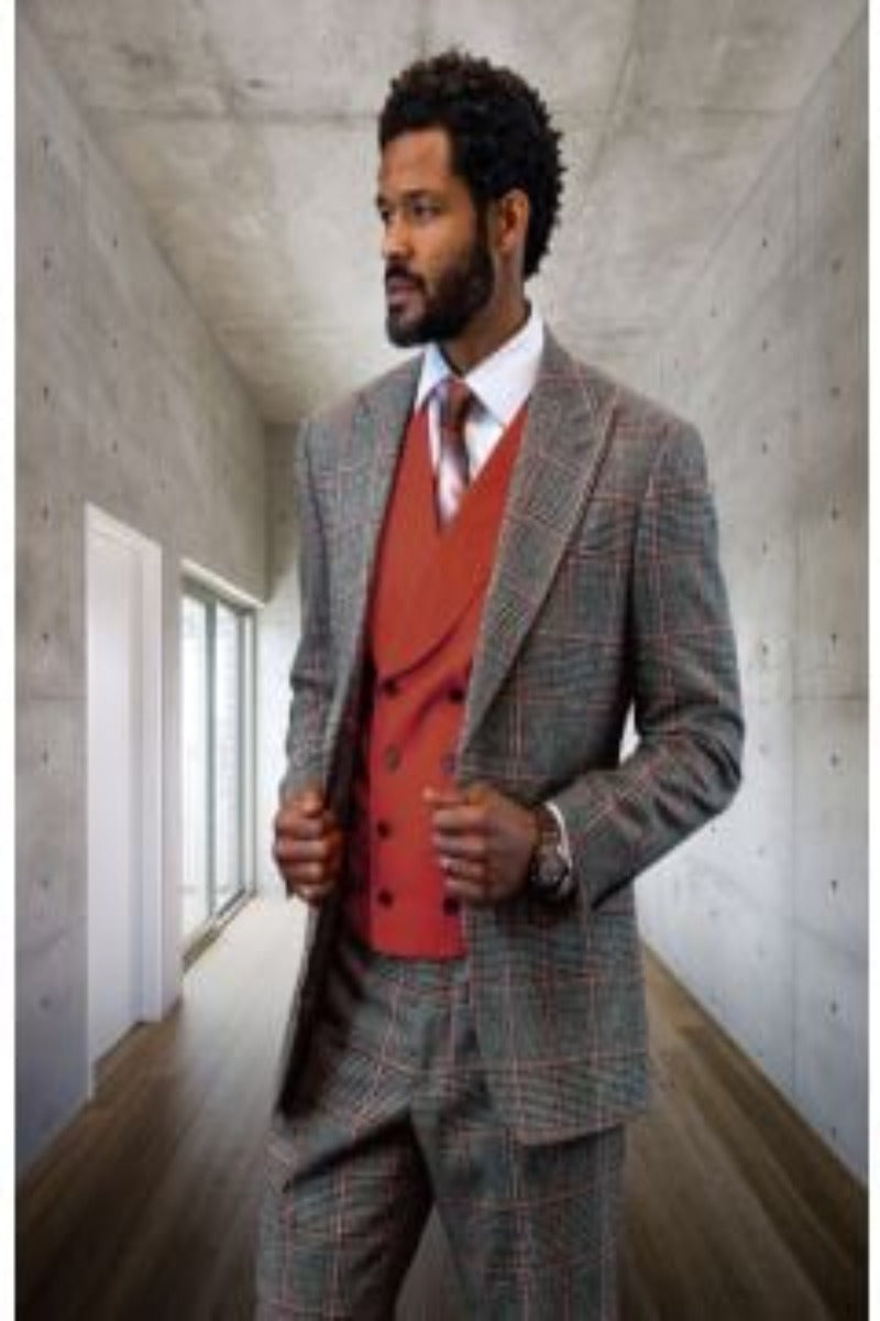 Vibrant Men's 3 Piece Wool Suit 100% Luxury Wool Statement