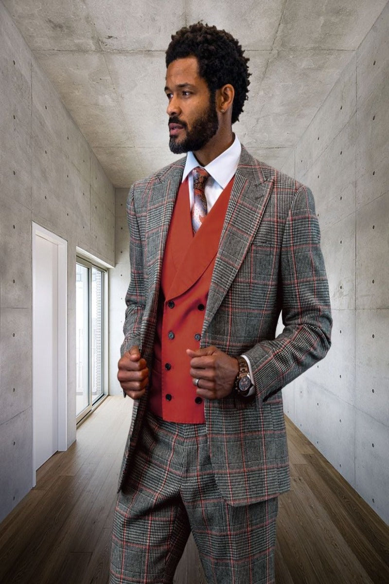 Vibrant Men's 3 Piece Wool Suit 100% Luxury Wool Statement