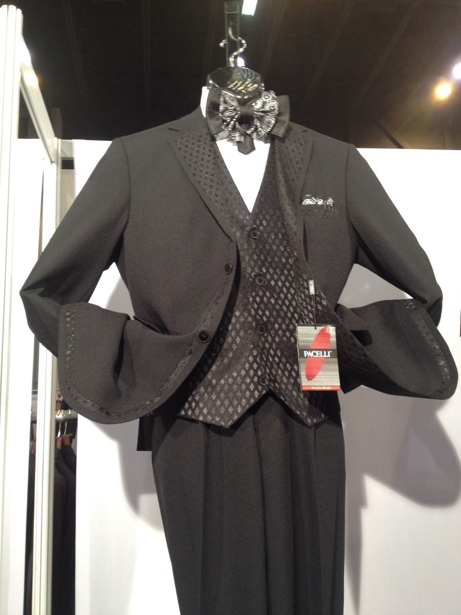 Zacchi Men's 3-Piece Solid Color Fashion black Suit - 38 Short Jacket+32 Waist Adjustable 28to34)(Height: 5 4 to5 7 )(Neck  15-16.5)S-M)