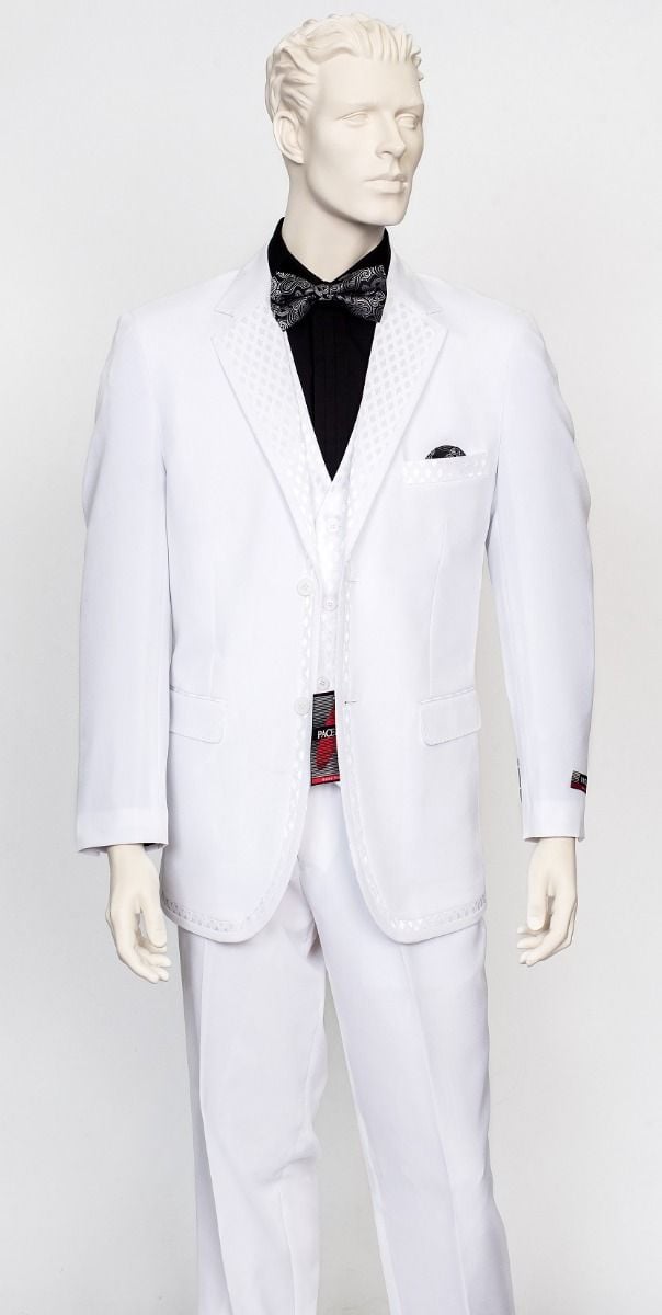 Zacchi Men's 3-Piece Solid Color Fashion black Suit - 38 Short Jacket+32 Waist Adjustable 28to34)(Height: 5 4 to5 7 )(Neck  15-16.5)S-M)