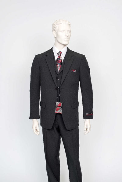 Zacchi Men's 3-Piece Poplin Suit Solid purple Color Side Vents Outlet Price