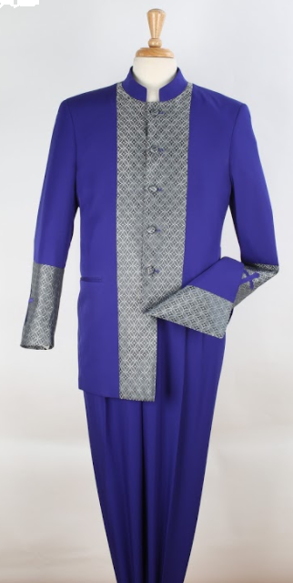 Royal Diamond Men's 2pc Pastor Church Nehru Suit
